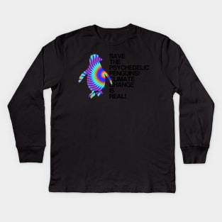 Psychedelic Penguins | Global Warming & Climate Change Kids Long Sleeve T-Shirt